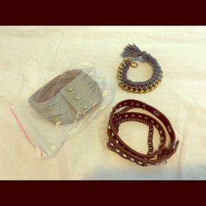 Leather punk fashion bracelets
